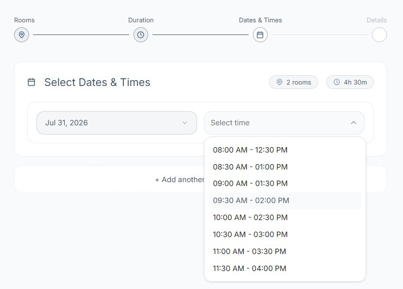Selecting a time slot